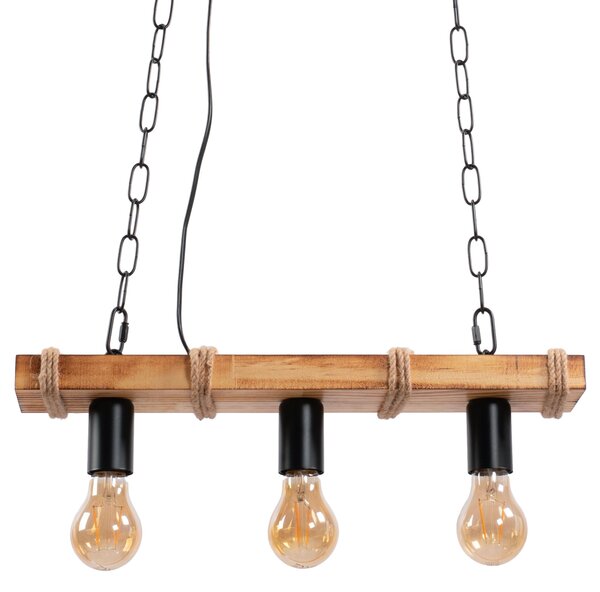 Toolight BOHO LINE, 3-bodové závesné svietidlo 3xE27 APP1319-3CP, hnedá-čierna, OSW-02461
