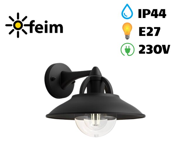 Philips 17381/30/PN Cormorant nástenné exteriérové svietidlo 1xE27 IP44 čierna