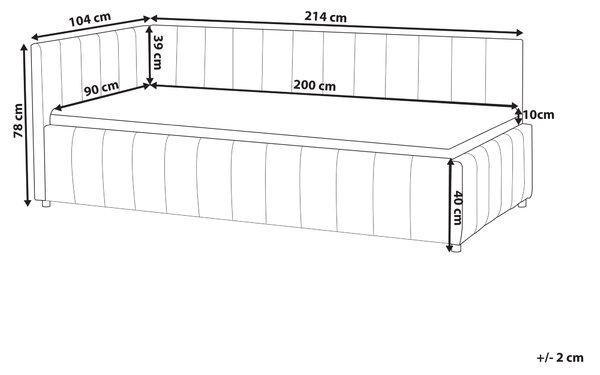 Posteľ krémová biela zamatová čalúnený rám postele 90 x 200 cm drevený lamelový rošt drevené nohy