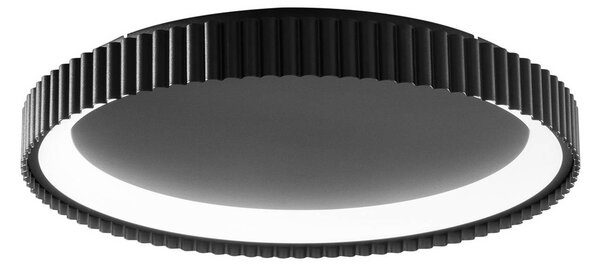 Stropné LED svetlo Niike, čierne, Ø 50 cm, kov,, Čierna, Obývacia izba / jedáleň, kov, Moderný, Závesné svietidlo