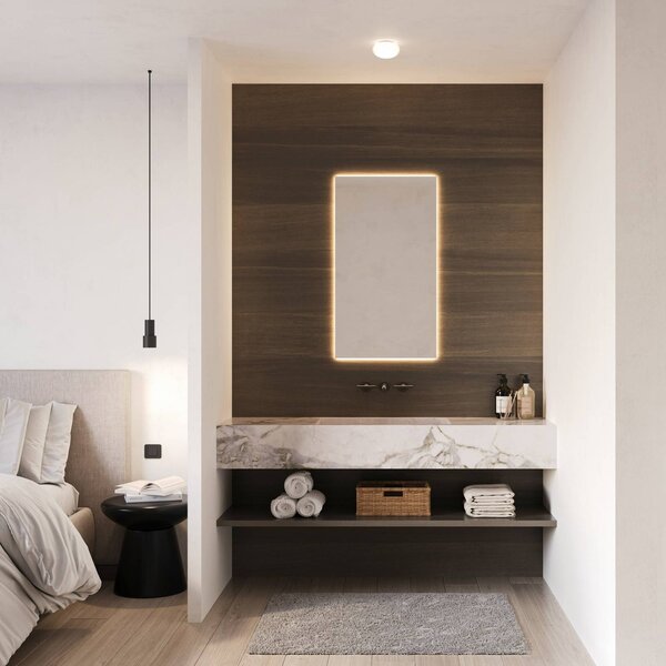 Wever & Ducré Lighting WEVER DUCRÉ stropné LED svetlo Perlez 3.0 Ø 20 cm IP44 2 700 K, Biela / opálová, Kúpeľňa, Sklo, Stropné svetlo polkruhové s priestorom