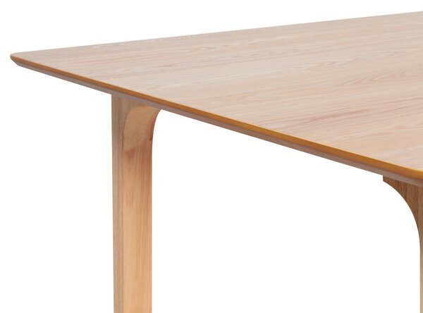 Jedálenský stôl svetlý jaseň MDF 160 x 90 cm jaseňová dýhovaná vrchná doska moderný dizajn kuchynský stôl