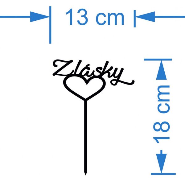 Plastový zápich - ozdoba na tortu "Z lásky" - Rozmer 130 x 180 mm l SENTOP ZAPICH003