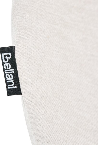 Otočná jedálenská stolička krémová biela čalúnená polyester čierne železné nohy moderný štýl jedálenský nábytok