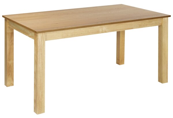 Rozkladací stôl prírodný jaseň MDF 160/240 x 90 cm nohy z kaučukového dreva dyhovaná doska prírodná povrchová úprava