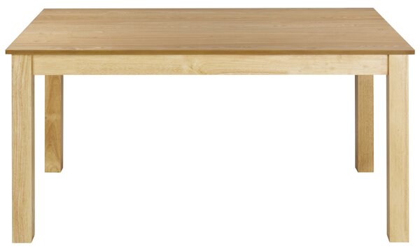 Rozkladací stôl prírodný jaseň MDF 160/240 x 90 cm nohy z kaučukového dreva dyhovaná doska prírodná povrchová úprava