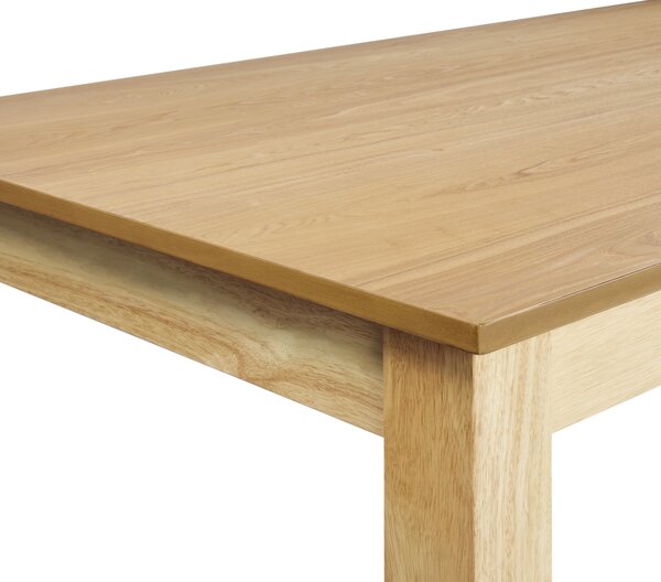 Rozkladací stôl prírodný jaseň MDF 160/240 x 90 cm nohy z kaučukového dreva dyhovaná doska prírodná povrchová úprava