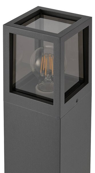 Chodníkové svetlo Facado II, výška 65 cm, sivá/dymová, 11 x cm IP65, Hliník / sivá / zinok, Hliník, Moderný, Osvetlenie príjazdovej cesty