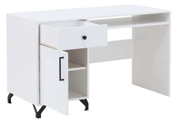 Detský písací stôl Anders 125 cm so zásuvkou - biely