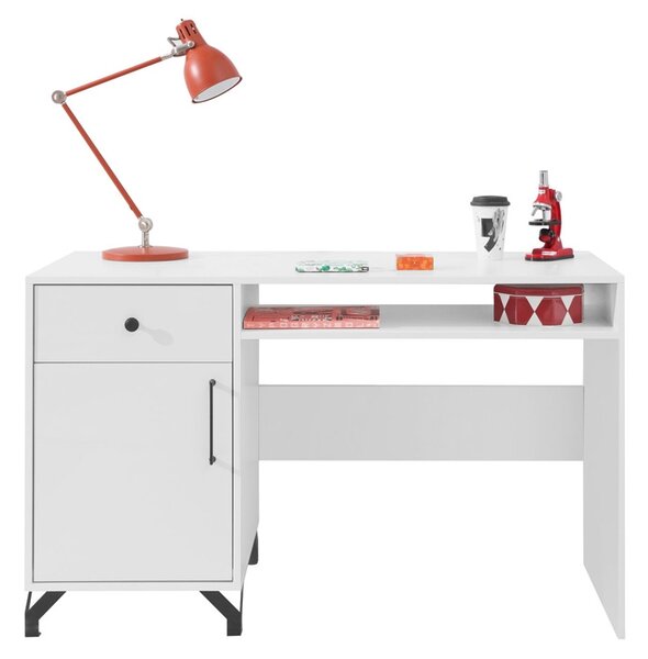 Detský písací stôl Anders 125 cm so zásuvkou - biely