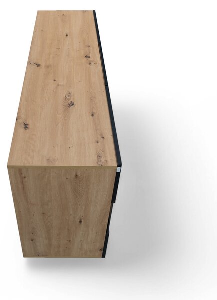 Komoda Baros 26 132 cm so zásuvkami - dub artisan / čierny mat