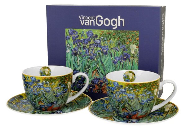 Porcelánová šálka s podšálkou Van Gogh Irises 250 ml sada 2ks
