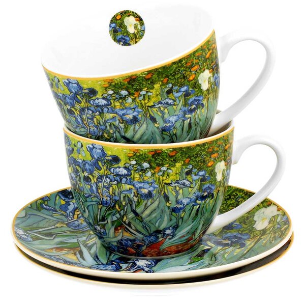 Porcelánová šálka s podšálkou Van Gogh Irises 250 ml sada 2ks