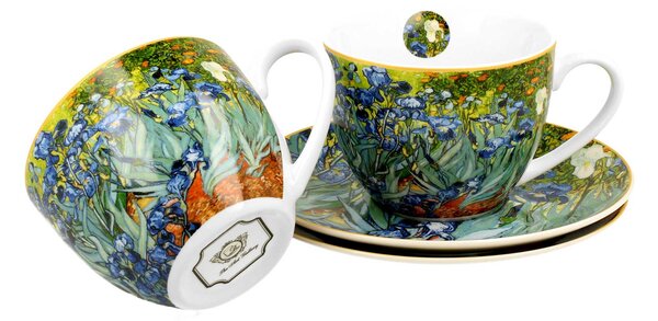 Porcelánová šálka s podšálkou Van Gogh Irises 250 ml sada 2ks