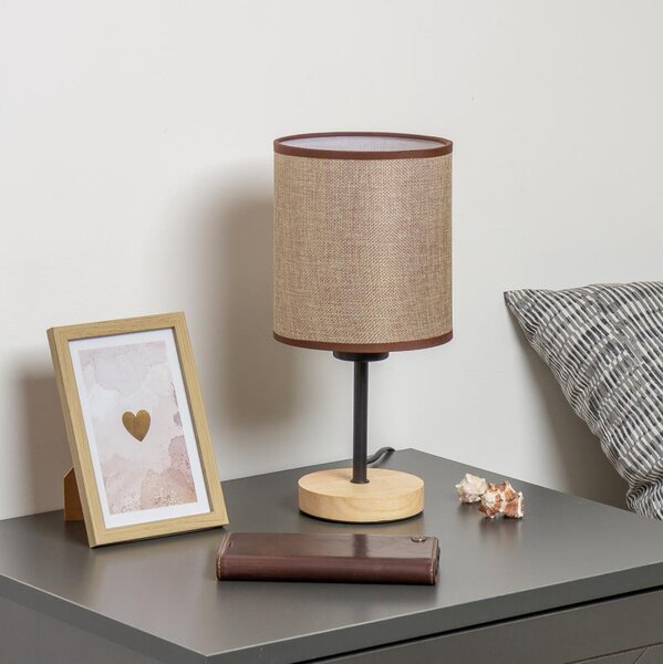 Brilagi - Stolná lampa NUBILA WOOD 1xE27/25W/230V dub/hnedá