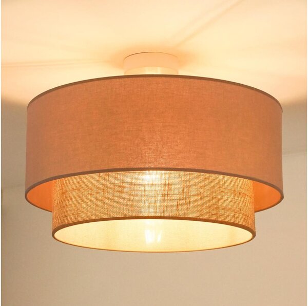 Duolla - Prisadený luster BOHO 1xE27/15W/230V pr. 45 cm béžová/hnedá