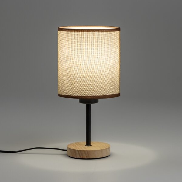 Brilagi - Stolná lampa NUBILA WOOD 1xE27/25W/230V dub/hnedá
