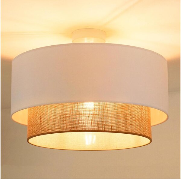 Duolla - Prisadený luster BOHO 1xE27/15W/230V pr. 45 cm biela/hnedá