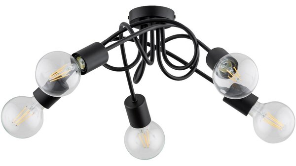 Prisadený luster INTER 5xE27/15W/230V čierna
