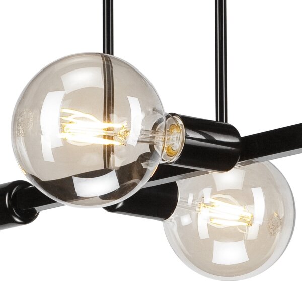 Luster na tyči ASTRID 4xE27/60W/230V čierna