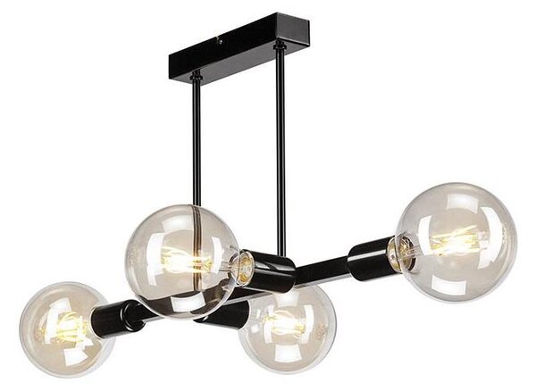 Luster na tyči ASTRID 4xE27/60W/230V čierna