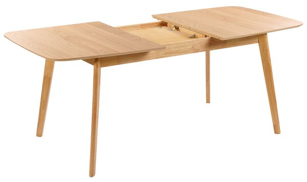 Jedálenský stôl svetlý dub 150/190 x 90 cm rozkladací drevené nohy škandinávsky štýl kuchyňa jedáleň