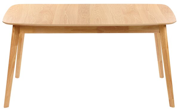 Jedálenský stôl svetlý dub 150/190 x 90 cm rozkladací drevené nohy škandinávsky štýl kuchyňa jedáleň