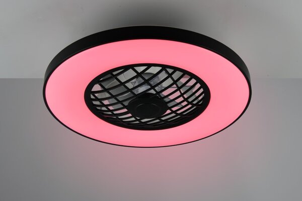 TRIO Reality R64462102 LINKÖPING Stropné svietidlo s ventilátorom D590mm SMD LED 45W/5600lm 2700-6500K čierna, diaľkový ovládač