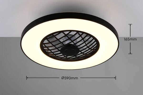 TRIO Reality R64462102 LINKÖPING Stropné svietidlo s ventilátorom D590mm SMD LED 45W/5600lm 2700-6500K čierna, diaľkový ovládač