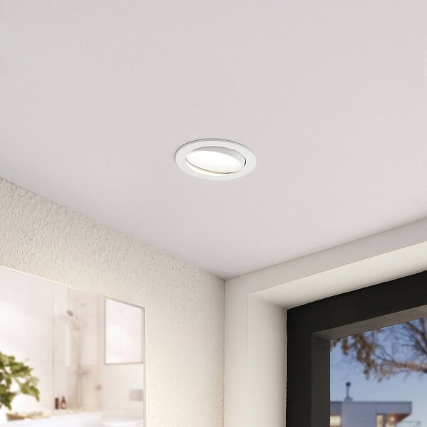 Arcchio zapustene LED svietidla Katerin, 10 cm, biele, otočné, Biela / opálová, Kúpeľňa, Plast, Moderný, Zapustené okrúhle