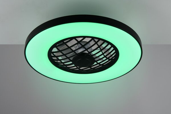 TRIO Reality R64462102 LINKÖPING Stropné svietidlo s ventilátorom D590mm SMD LED 45W/5600lm 2700-6500K čierna, diaľkový ovládač