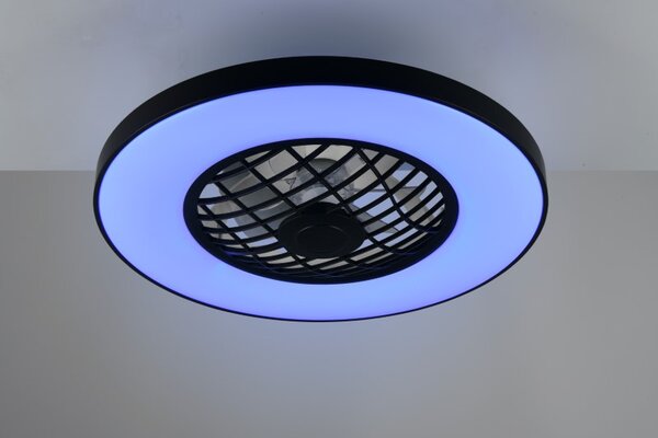 TRIO Reality R64462102 LINKÖPING Stropné svietidlo s ventilátorom D590mm SMD LED 45W/5600lm 2700-6500K čierna, diaľkový ovládač