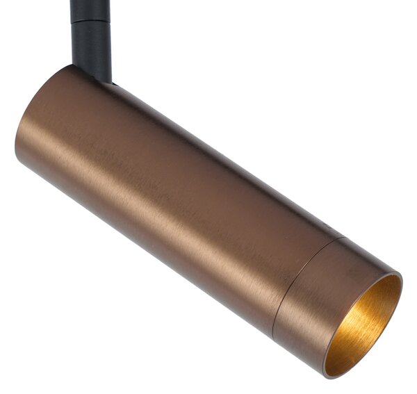 Moderný tmavý bronzový reflektor pre 1-fázový koľajnicový systém GU10 35mm - Slimline Uzzy