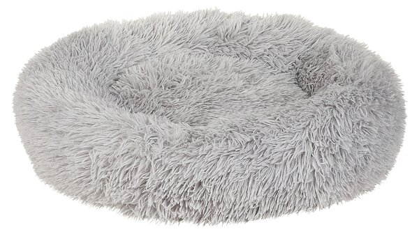 Posteľ pre psa svetlosivý polyester 60 x 60 cm okrúhly pelech pre psa a mačku obývacia izba spálňa