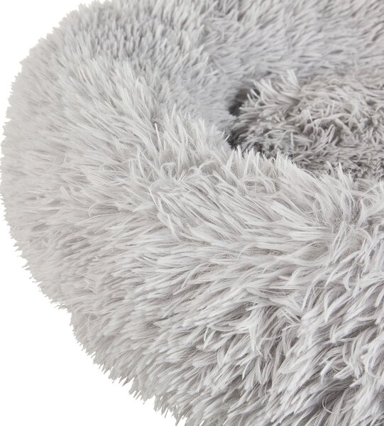 Posteľ pre psa svetlosivý polyester 60 x 60 cm okrúhly pelech pre psa a mačku obývacia izba spálňa