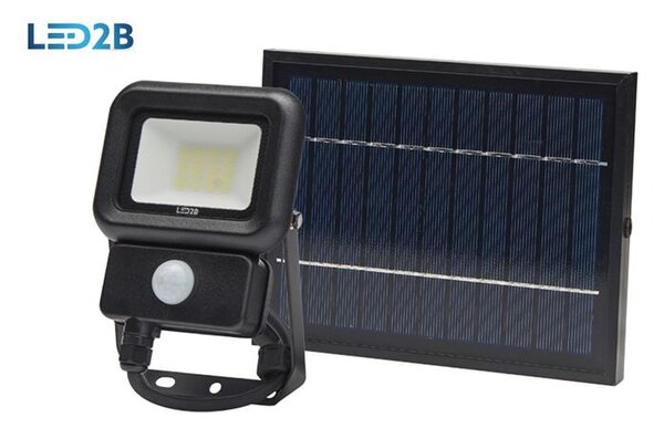 Solárny LED reflektor s detektorom pohybu, 10W, 6500K