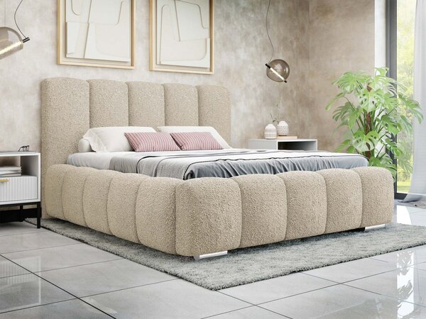 Mirjan24 Čalúnená manželská posteľ Lisko Boucle, Rozmer postele: 140x200, Farby: Abriamo 04 5903211427923