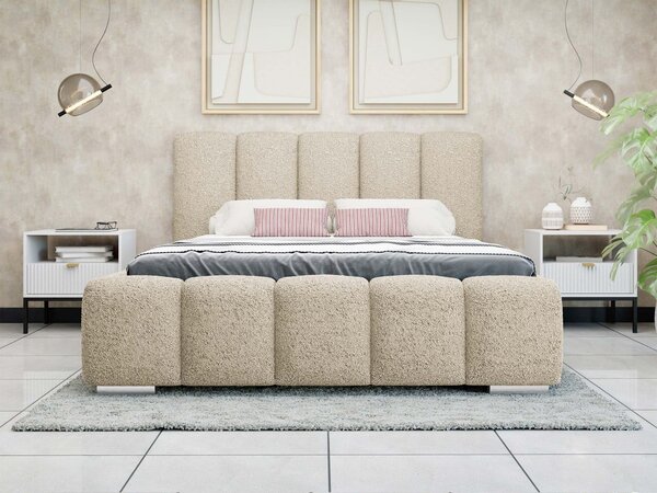 Mirjan24 Čalúnená manželská posteľ Lisko Boucle, Rozmer postele: 140x200, Farby: Abriamo 04 5903211427923