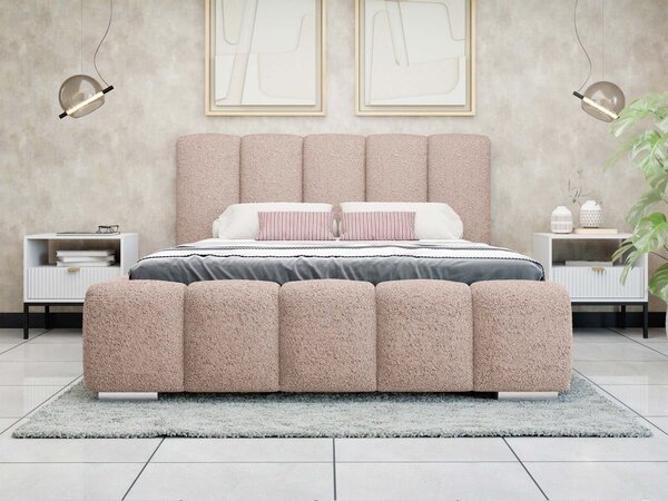 Mirjan24 Čalúnená manželská posteľ Lisko Boucle, Rozmer postele: 140x200, Farby: Abriamo 04 5903211427923