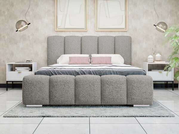 Mirjan24 Čalúnená manželská posteľ Lisko Boucle, Rozmer postele: 140x200, Farby: Abriamo 04 5903211427923