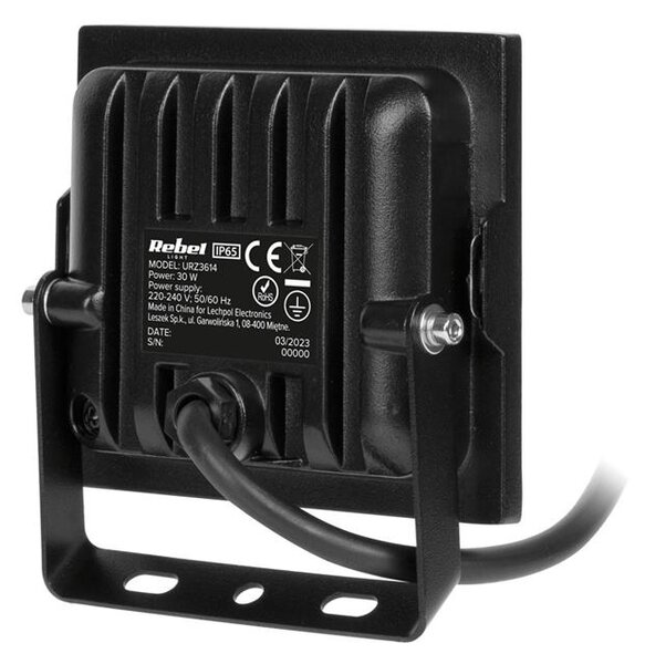 LED reflektor 30W 4000K čierny 230V Rebel