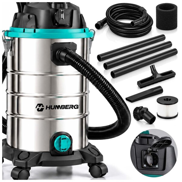 Bezvreckový priemyselný vysávač na mokré a suché vysávanie Humberg HM-409 30L 3600W