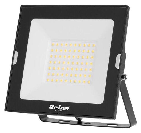 LED Reflektor 50W 6500K čierny 230V Rebel
