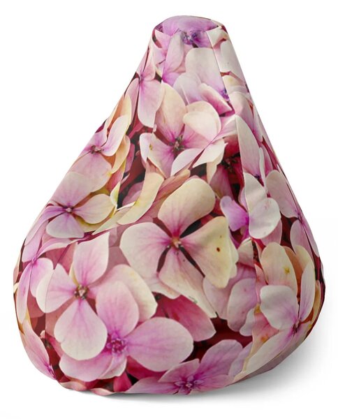 Sablio Sedací vak Pear Ružové kvety - 70 x 95 x 15 cm
