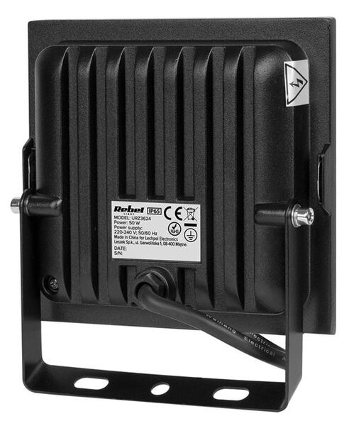 LED Reflektor 50W 6500K čierny 230V Rebel