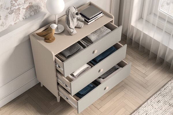 Komoda dziecieca Marla 90 cm so zásuvkami - piasek pustyni / šedý pallad - Limitovaná ponuka