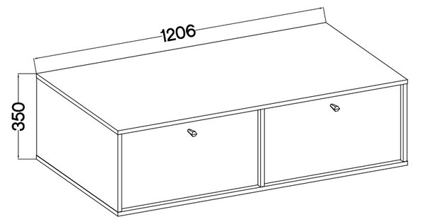 TV stolík závesná Lotina IV 2K - 120 cm - čierny grafit