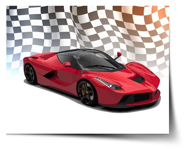 Sablio Plagát Ferrari Závodná vlajka - 60x40 cm