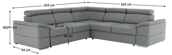 KONDELA Sedacia súprava, sivá, SEGORIA LUX 2+2