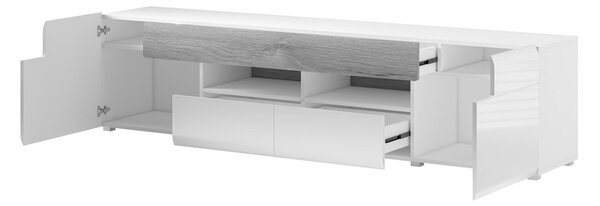 TV stolík Toledo 40 Biely Laminát - san remo/biely lesk - san remo